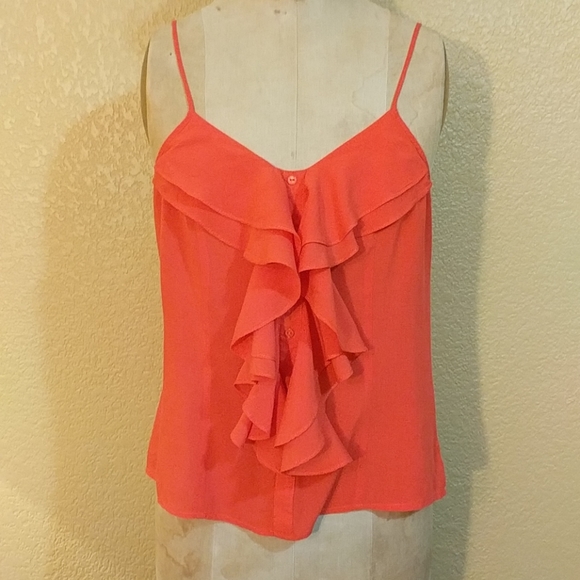 Flowy Tank Top with Ruffle Button Front - Picture 2 of 4